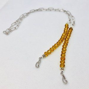 Jeweled topaz mask holder/ mask necklace/ mask